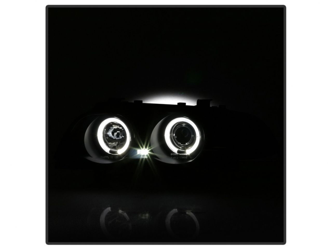 Spyder BMW E46 3-Series 99-01 4DR Projector Headlights 1PC - LED Halo - Amber