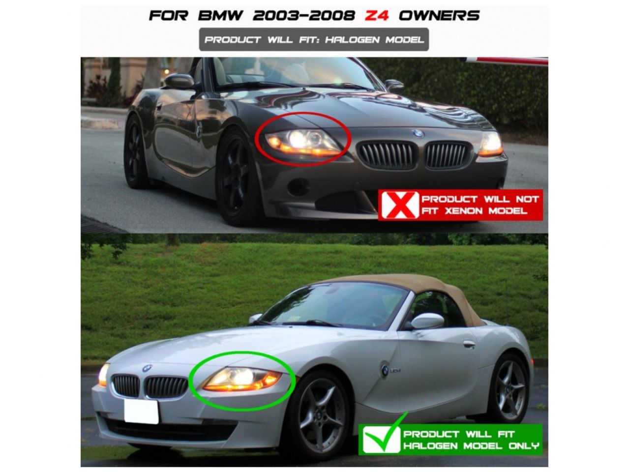 Spyder BMW Z4 03-08 Projector Headlights - Halogen Model Only