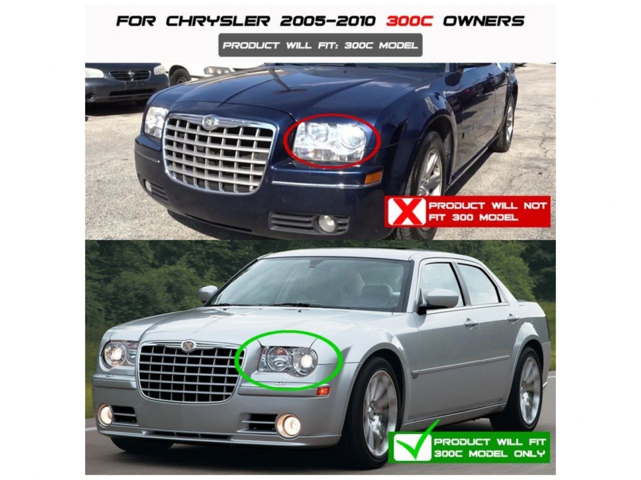 Spyder Chrysler 300C 05-10 Projector Headlights - LED DRL