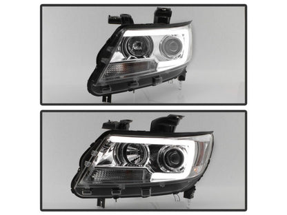 Spyder Chevy Colorado 15-17 Projector Headlights - Light Bar LED - Chrome