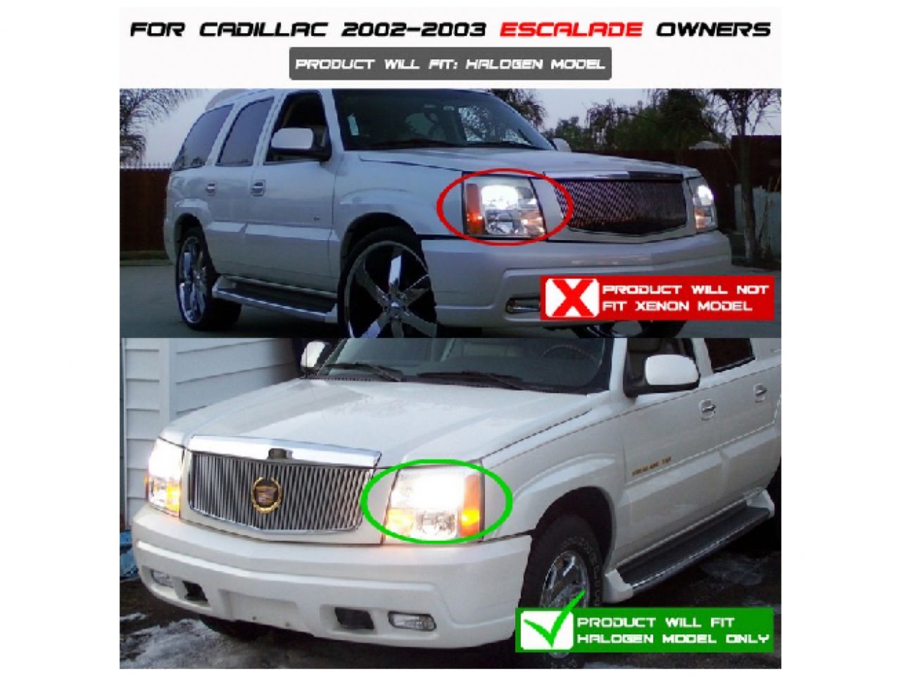 Spyder Cadillac Escalade 02-03 Projector Headlights