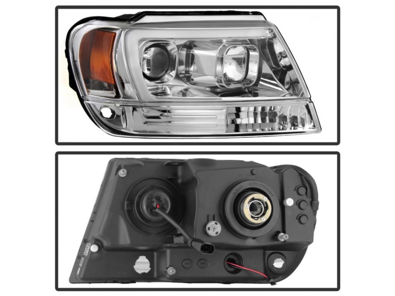 Spyder Jeep Grand Cherokee 99-04 Version 2 Light Bar Projector Headlights