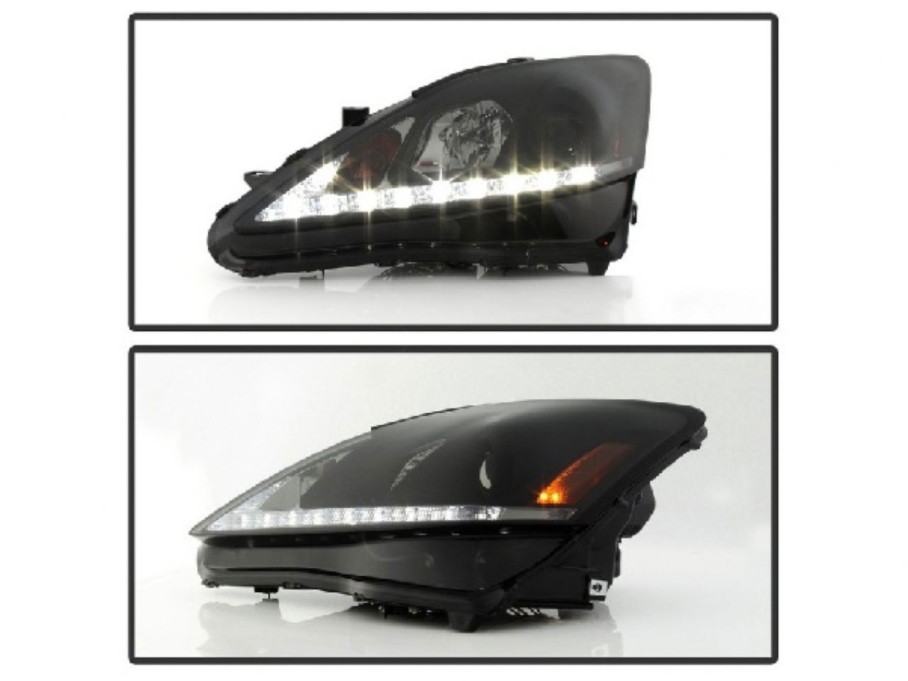 Spyder Lexus IS 250/350 2006-2010 Projector Headlights - DRL - Black Smoke