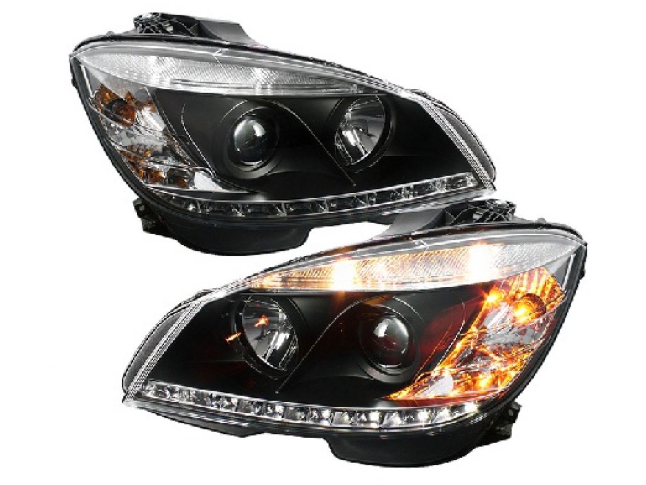 Spyder Mercedes Benz C-Class 08-11 Projector Headlights - Halogen Model Only