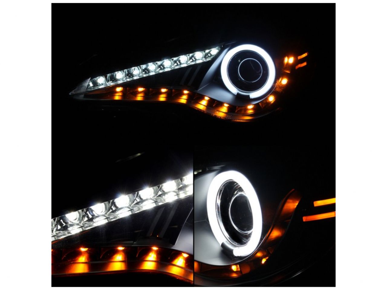 Spyder Scion FRS 12-14 Projector Headlights - CCFL Halo - DRL LED - Black