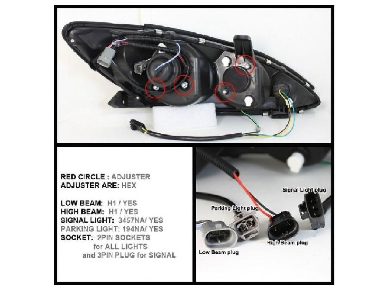 Spyder Toyota Camry 02-06 Projector Headlights - DRL - Black - High H1