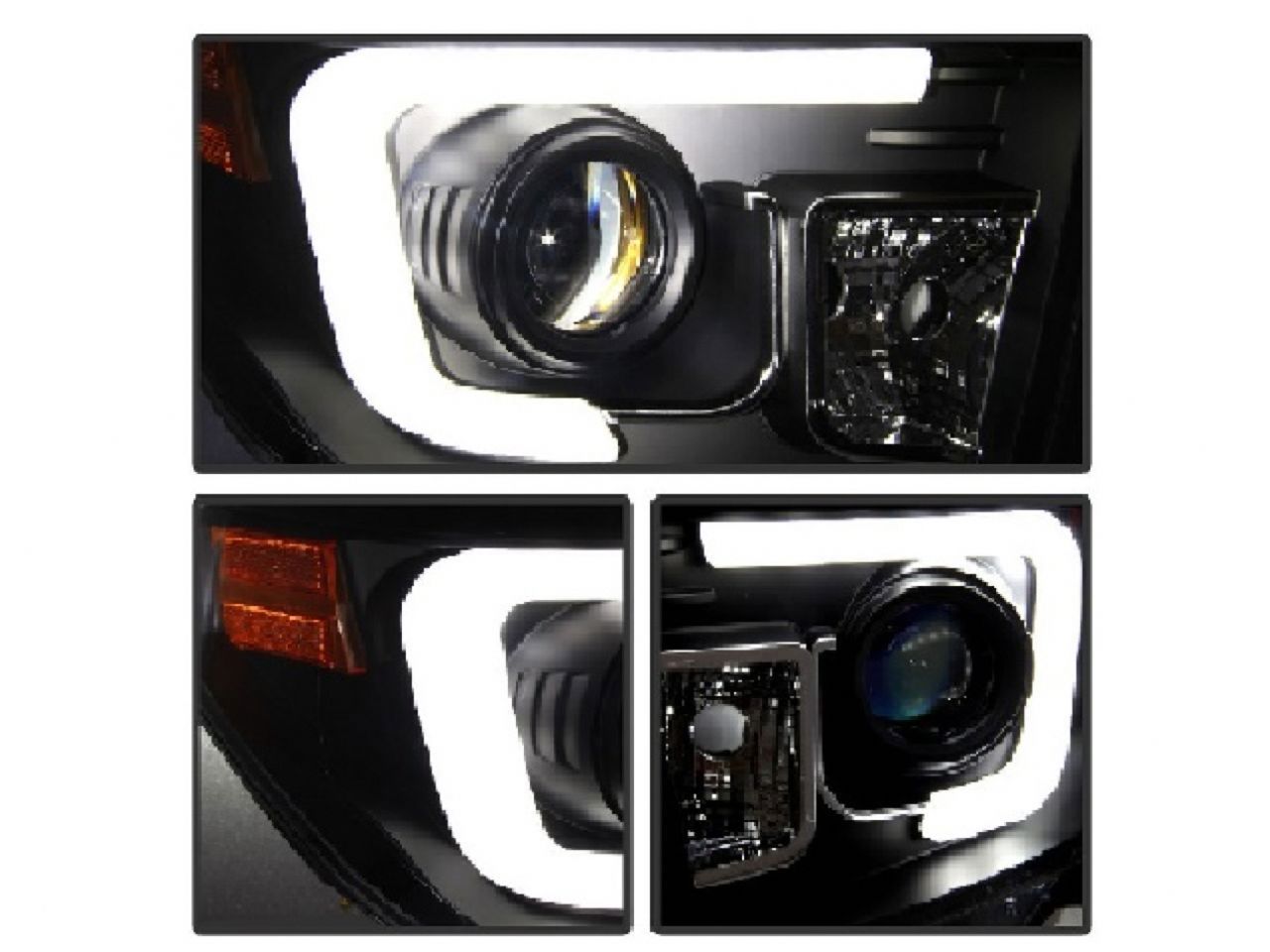 Spyder Toyota Tundra 2014-2016 Projector Headlights - Light Bar DRL - Black