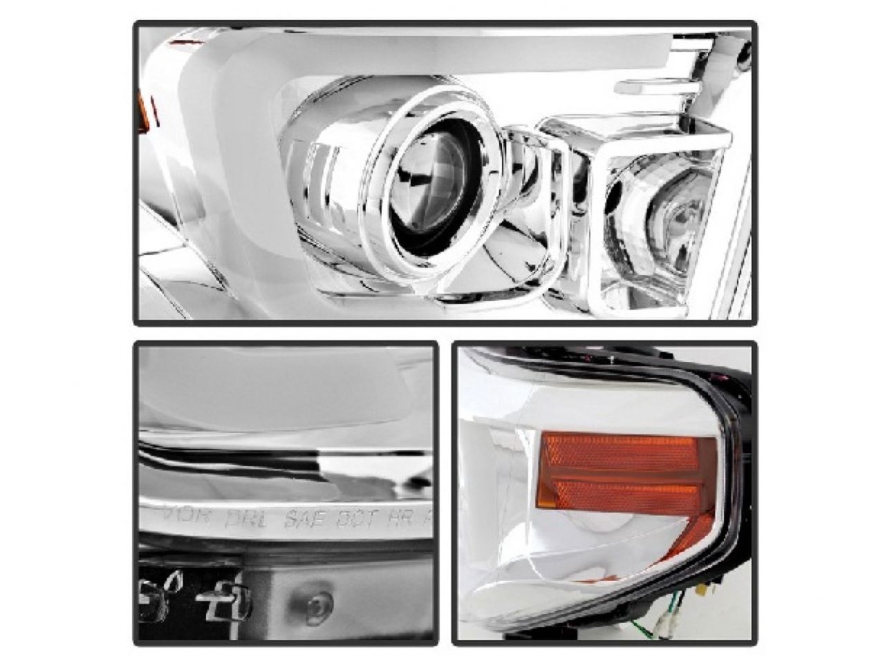 Spyder Toyota Tundra 2014-2016 Projector Headlights - Light Bar DRL - Chrome