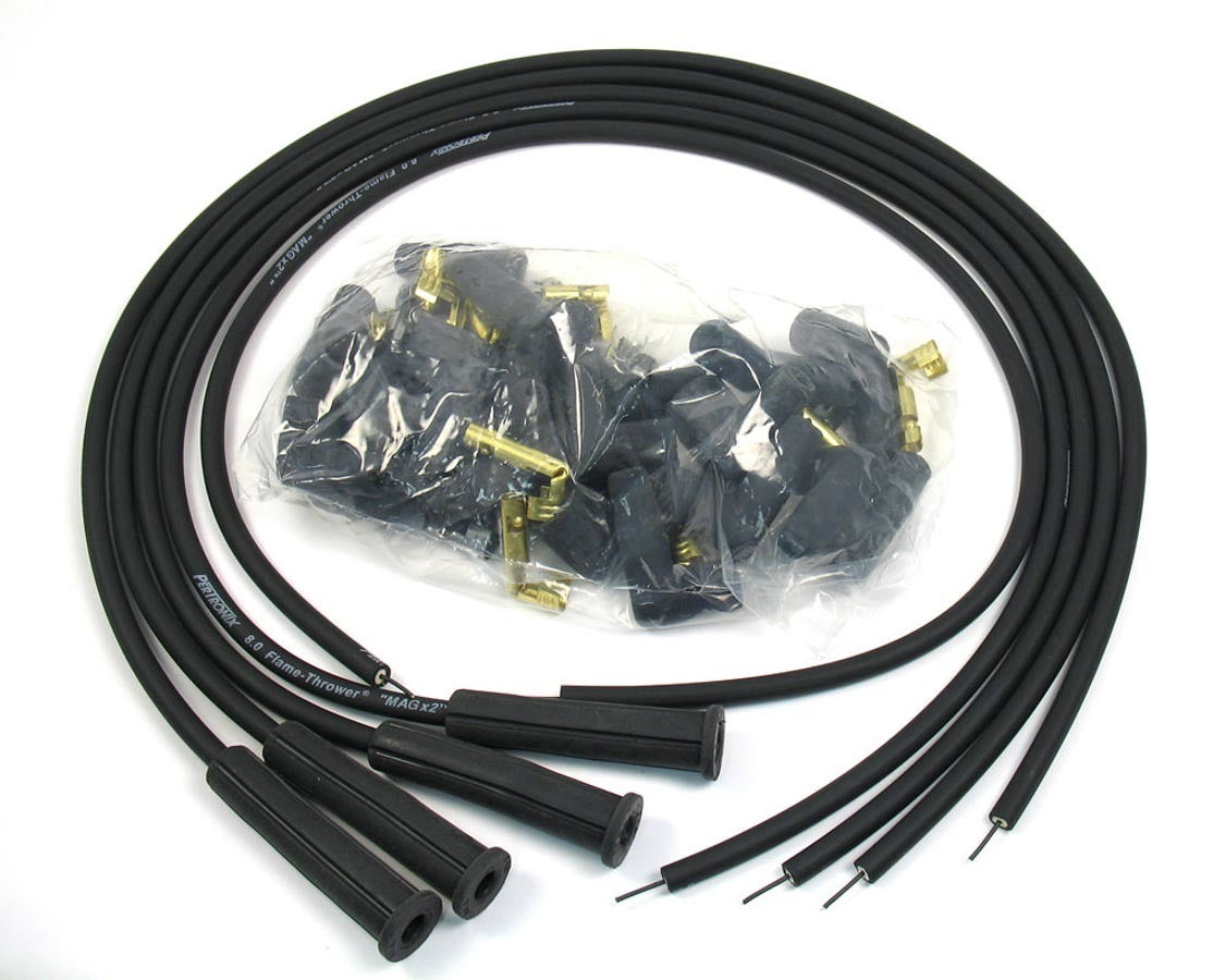 Pertronix 8MM Spark Plug Wire Set 4-Cyl 180 Deg Black PRT804280