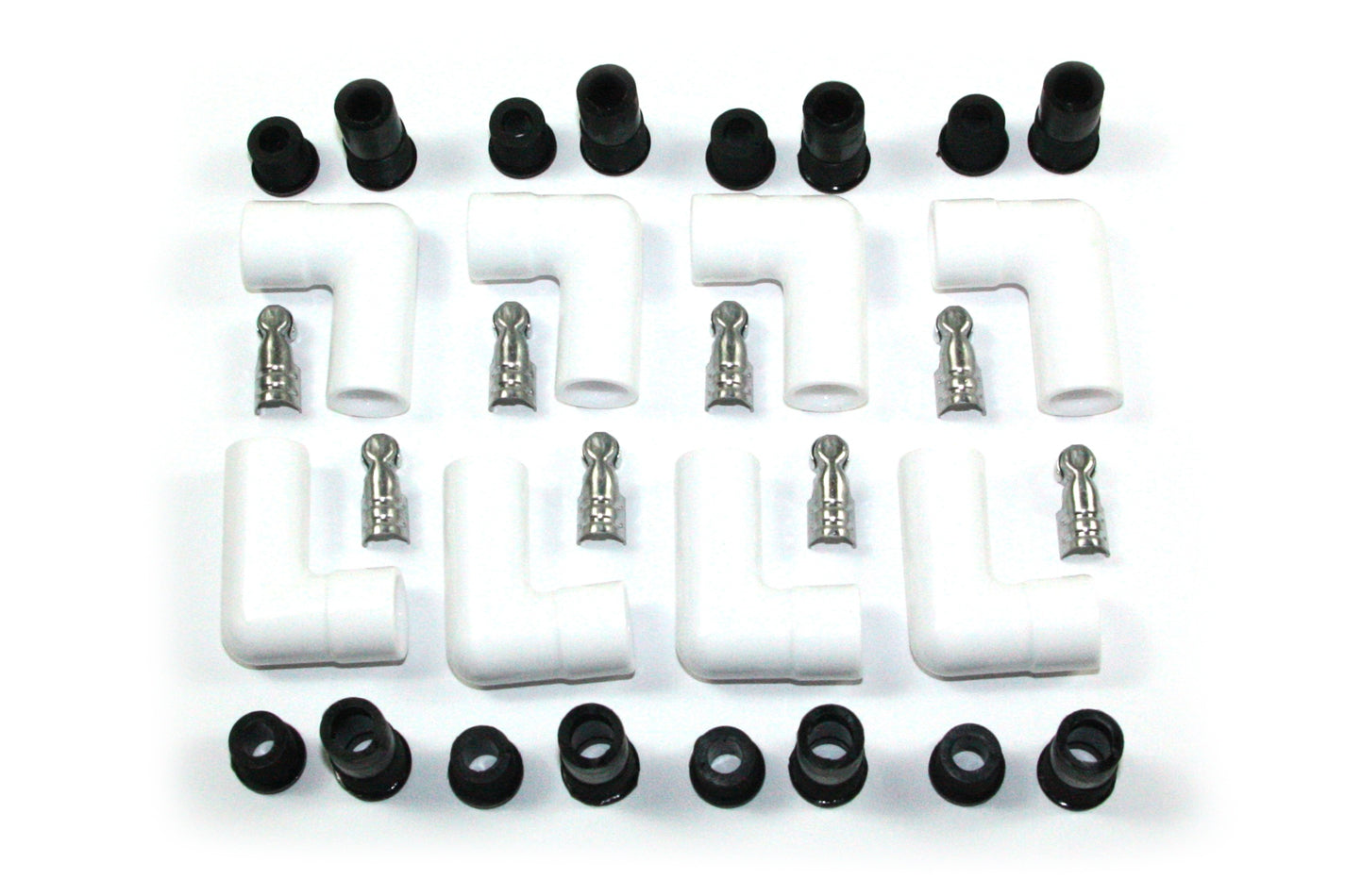 Pertronix Ceramic Spark Plug Boot Kit 90-Deg 8pk White PRT8501HT-8