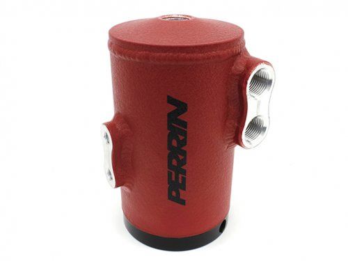 Perrin Performance Performance Red Air Oil Separator - Subaru WRX / STI 02-14 With FMIC