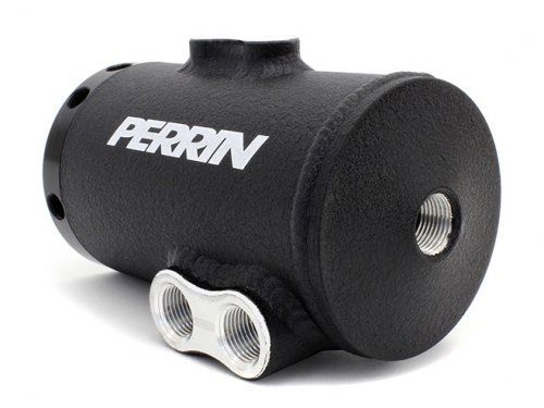 Perrin Performance Performance Black Air Oil Separator - Subaru WRX / STI 02-14 With FMIC