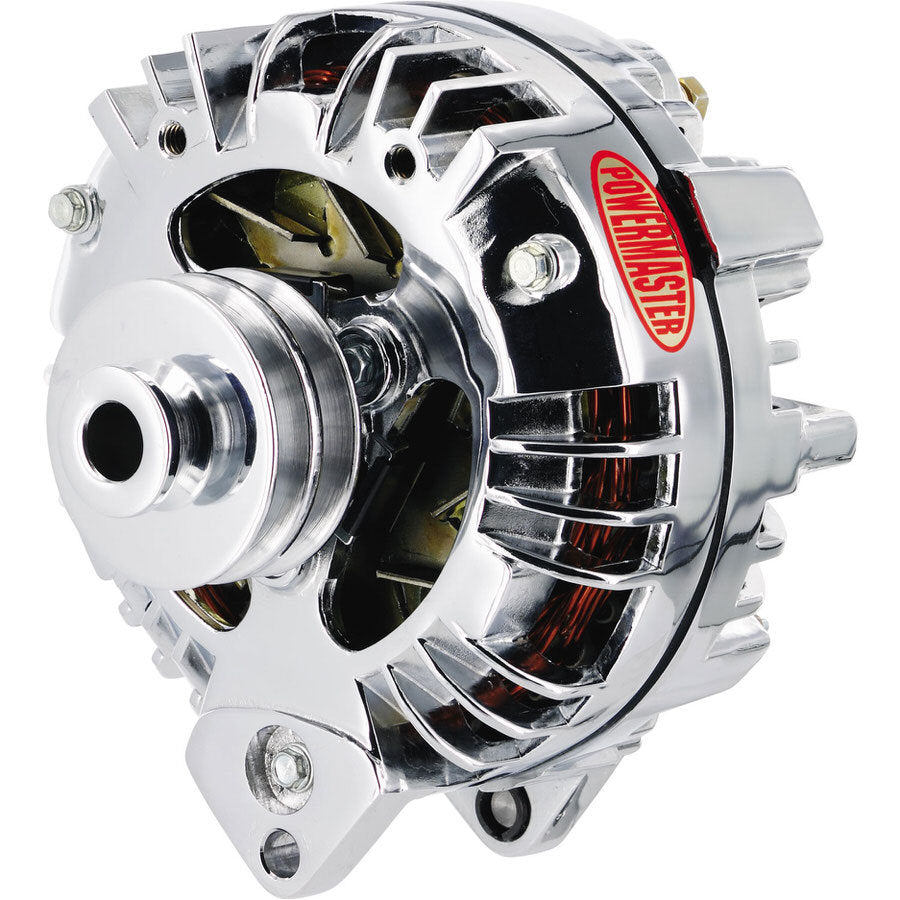 Powermaster Performance Chrome Mopar Alternator 95 Amp Double Pulley PWM17509