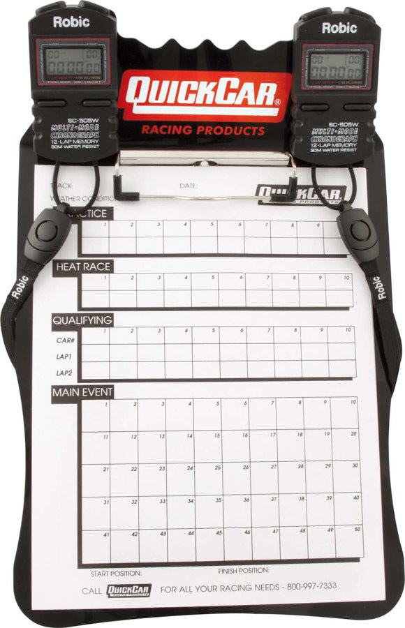 Quickcar Racing Products Clipboard Timing System Black QRP51-052