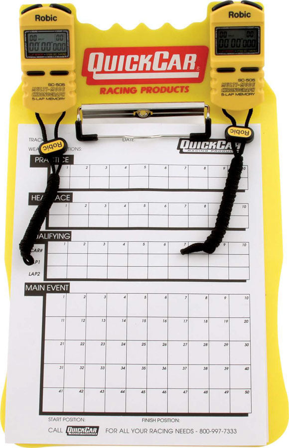 Quickcar Racing Products Clipboard Timing System Yellow QRP51-053