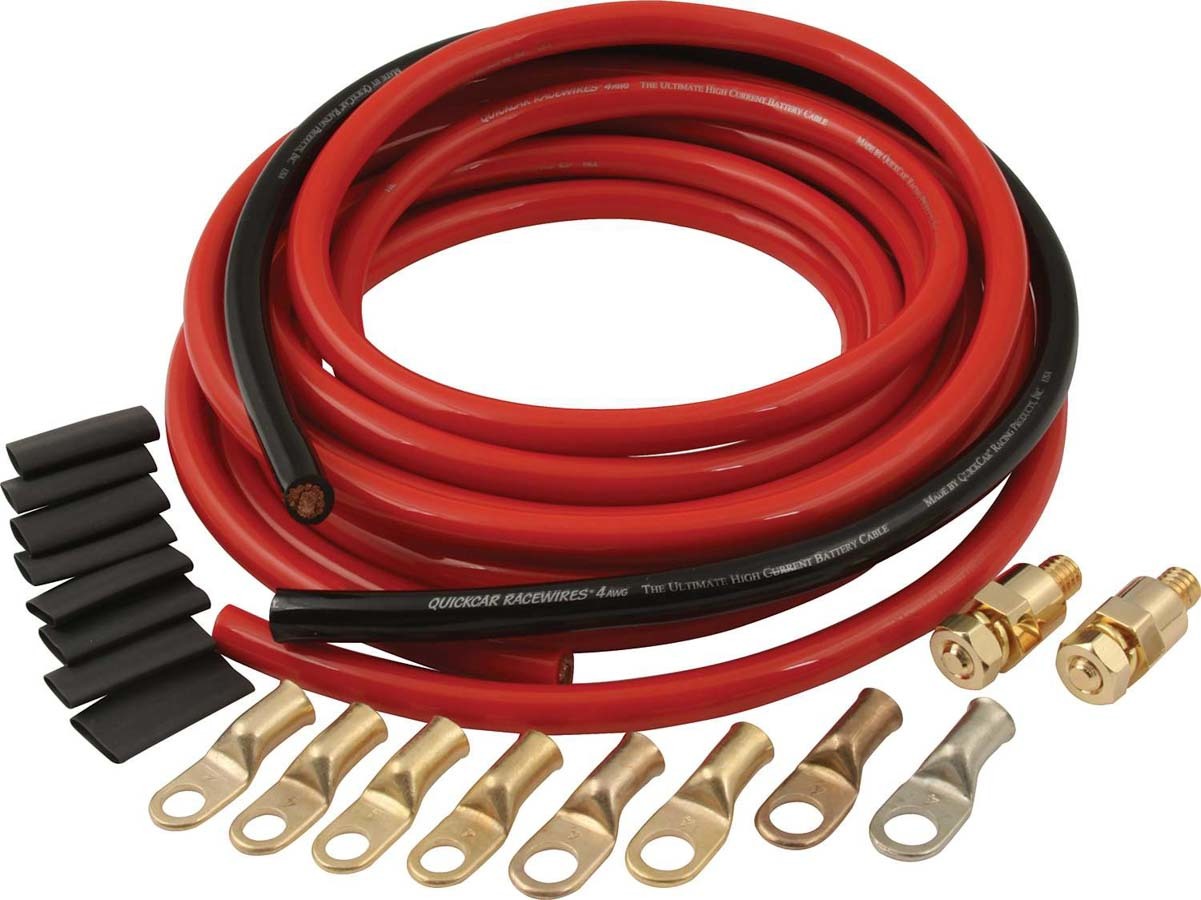 Quickcar Racing Products Battery Cable Kit 4 Gaug e Side Mt QRP57-008