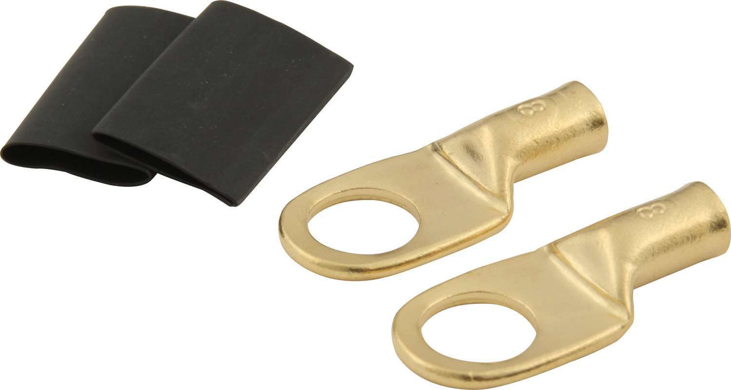 Quickcar Racing Products Ring Terminal 3/8 8 GA Pair w/ Heat Shrink QRP57-510