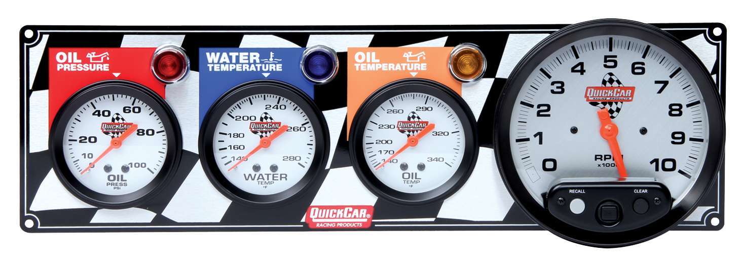 Quickcar Racing Products 3-1 Gauge Panel OP-WT-OT-Tach QRP61-6041