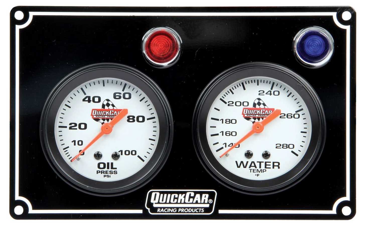 Quickcar Racing Products 2 Gauge Panel OP/WT Black QRP61-6701