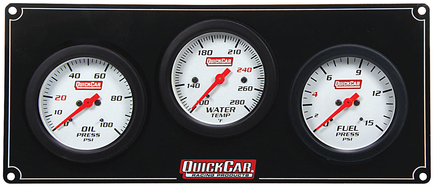 Quickcar Racing Products 3 Gauge Extreme Panel OP/WT/FP QRP61-7012