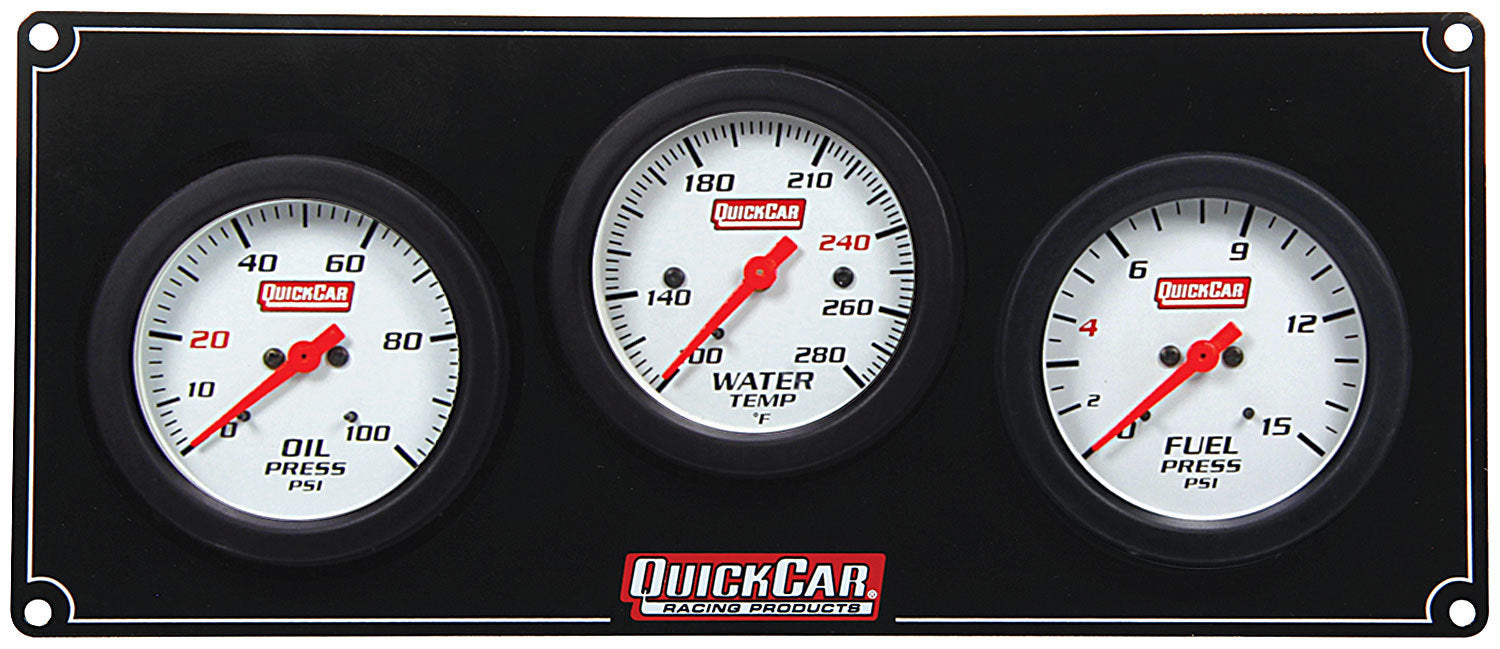 Quickcar Racing Products 3 Gauge Extreme Panel OP/WT/FP QRP61-7012