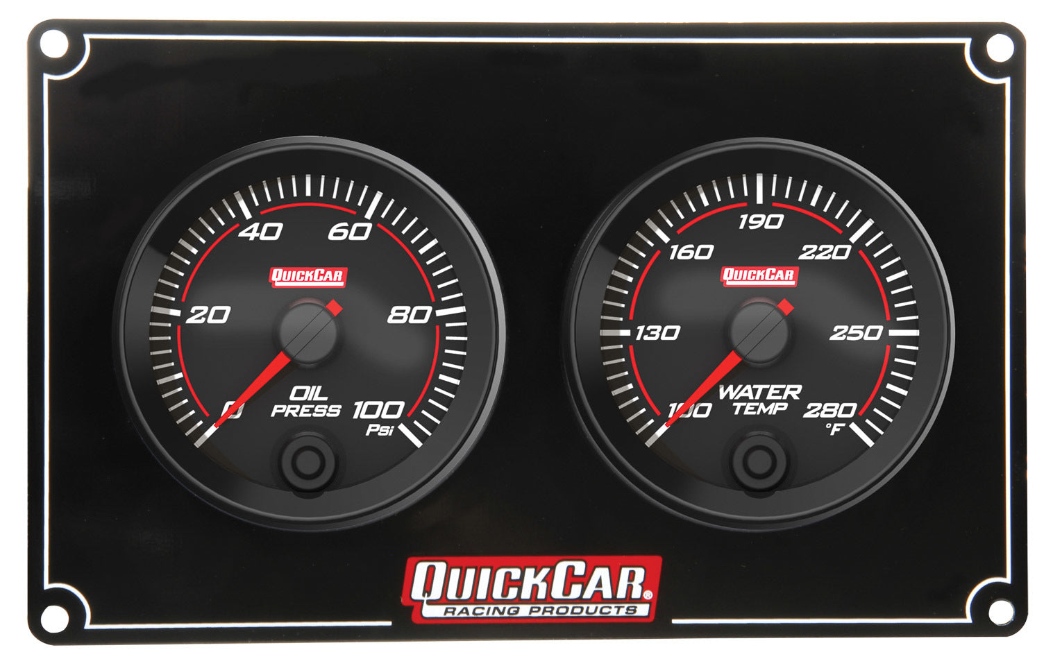 Quickcar Racing Products Redline 2 Gauge Panel OP/WT QRP69-2001