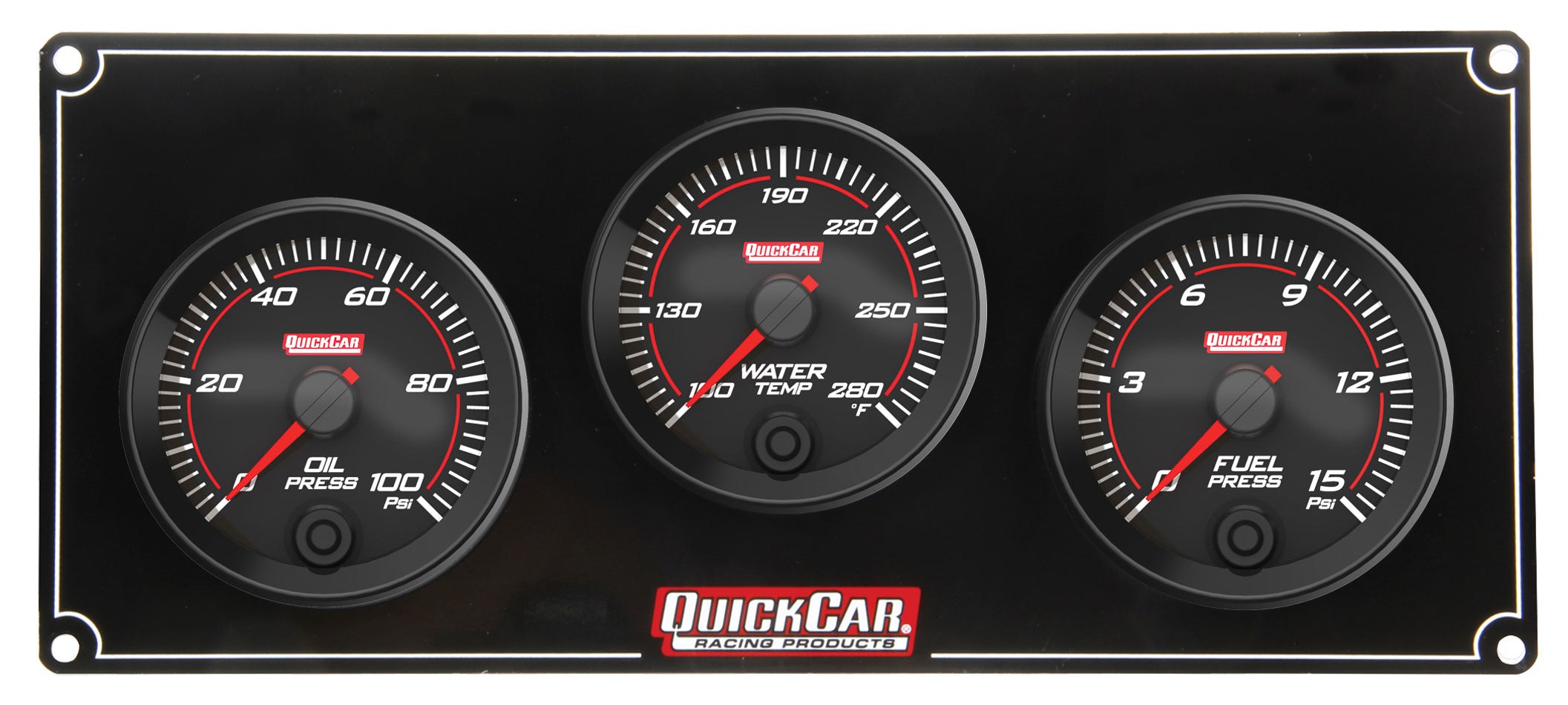 Quickcar Racing Products Redline 3 Gauge Panel OP/WT/FP QRP69-3012