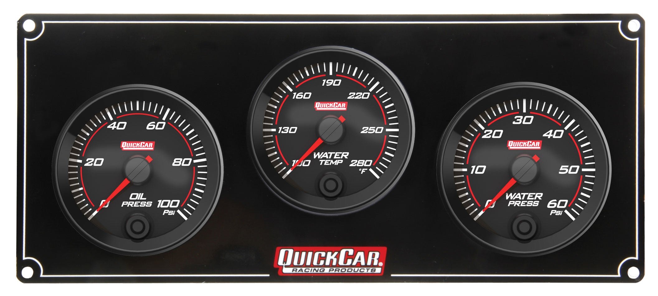 Quickcar Racing Products Redline 3 Gauge Panel OP/WT/WP QRP69-3016