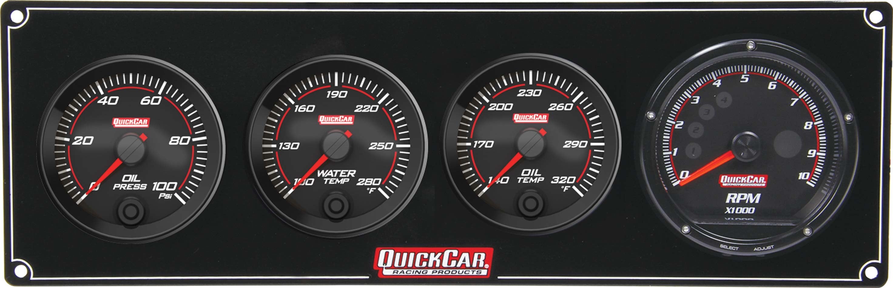 Quickcar Racing Products Redline 3-1 Gauge Panel OP/WT/OT w/Recall Tach QRP69-3041