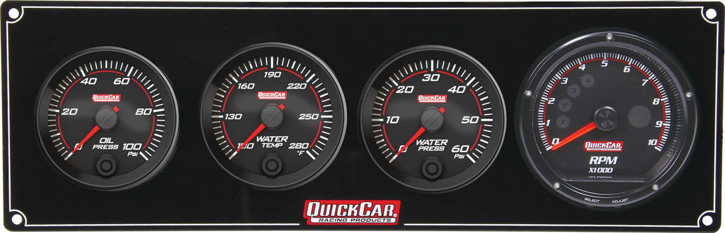 Quickcar Racing Products Redline 3-1 Gauge Panel OP/WT/WP w/Recall Tach QRP69-3046