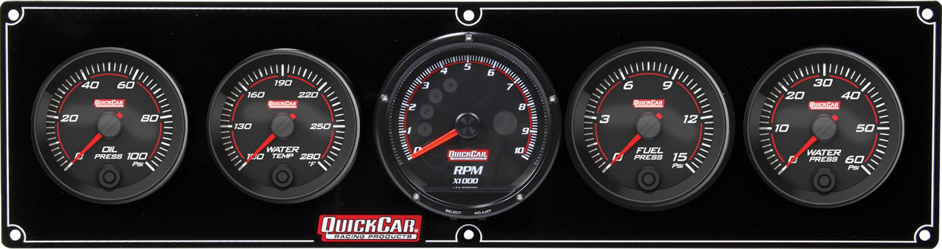 Quickcar Racing Products Redline 4-1 Gauge Panel OP/WT/FP/WP w/Recall Tac QRP69-4056