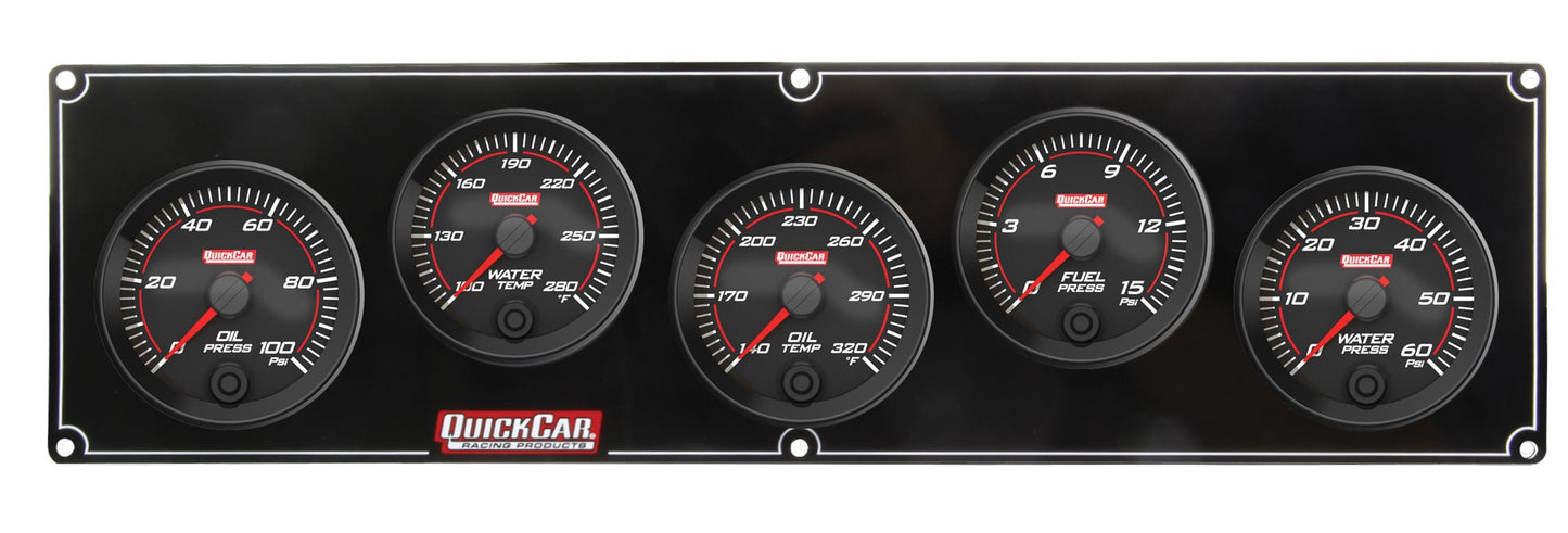 Quickcar Racing Products Redline 5 Gauge Panel OP/WT/OT/FP/WP QRP69-5036