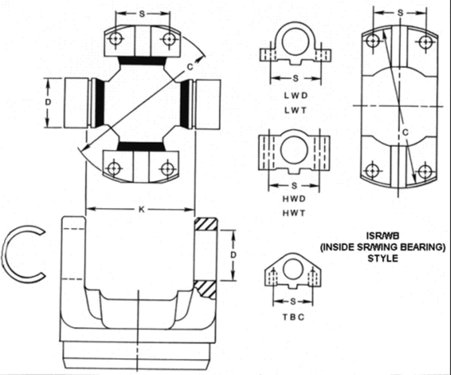 spicer universal joint  frsport 5-3264x