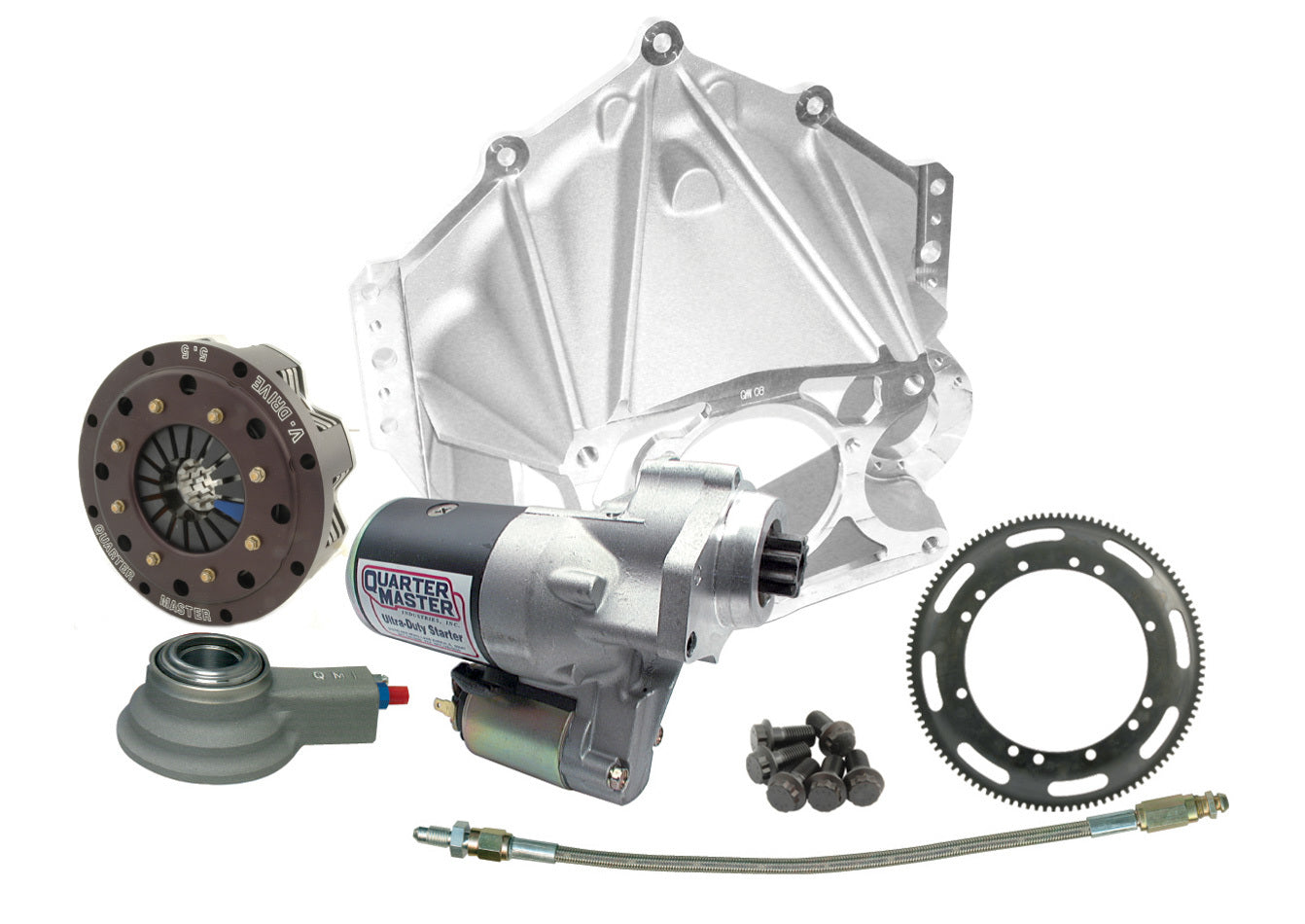 Quarter Master Alum Bellhousing Package 5.5in V Rear Mount Start QTR10038590