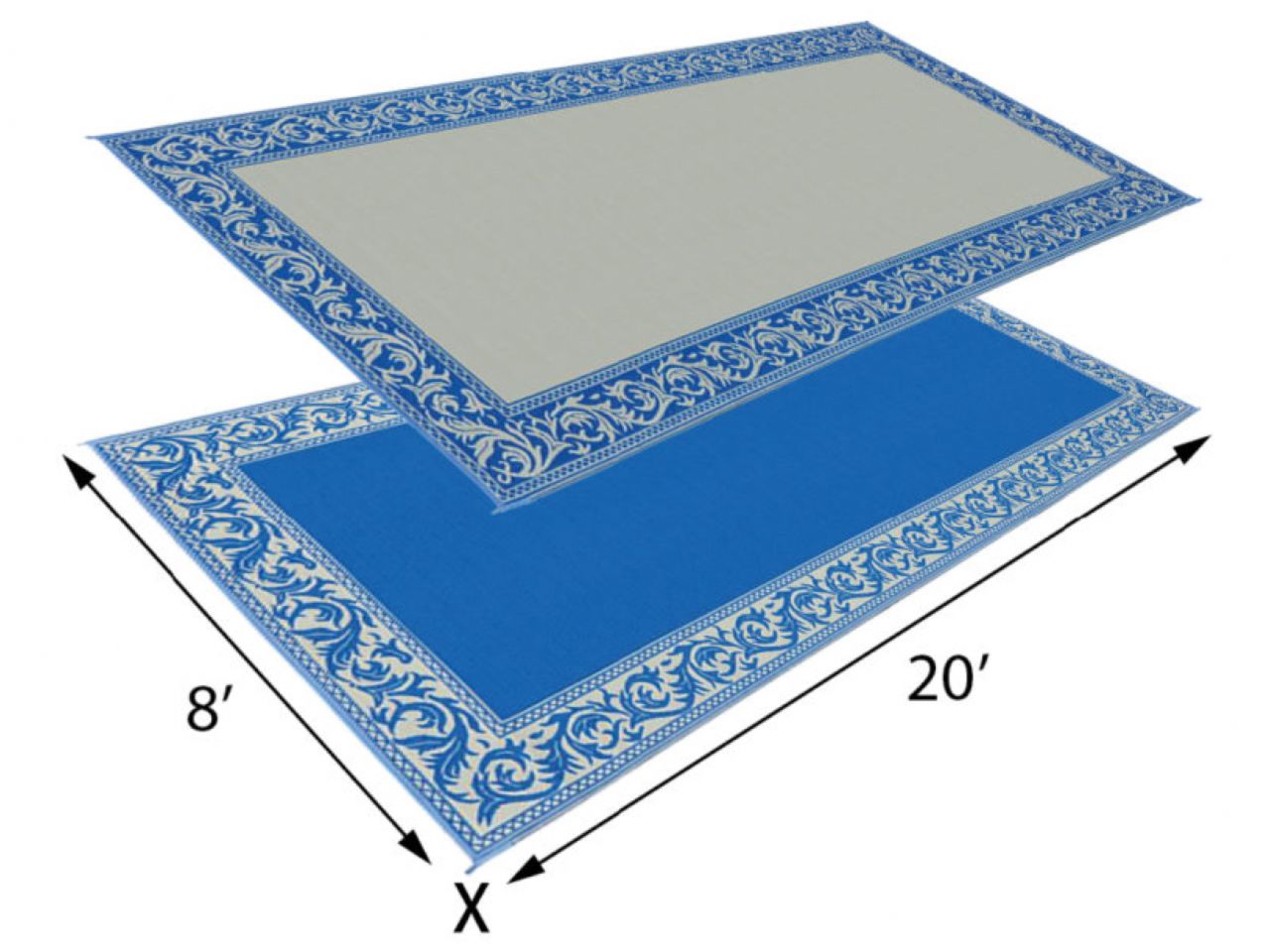 Mings Mark Classical Mat 8X20 Bluebeg