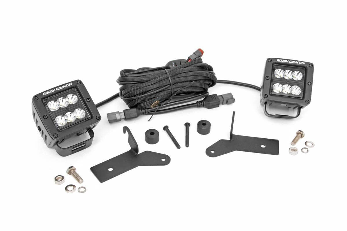 ROUGH COUNTRY 18-Jeep JL 2in LED Lower Windshield Kit w/Lights RCS70052