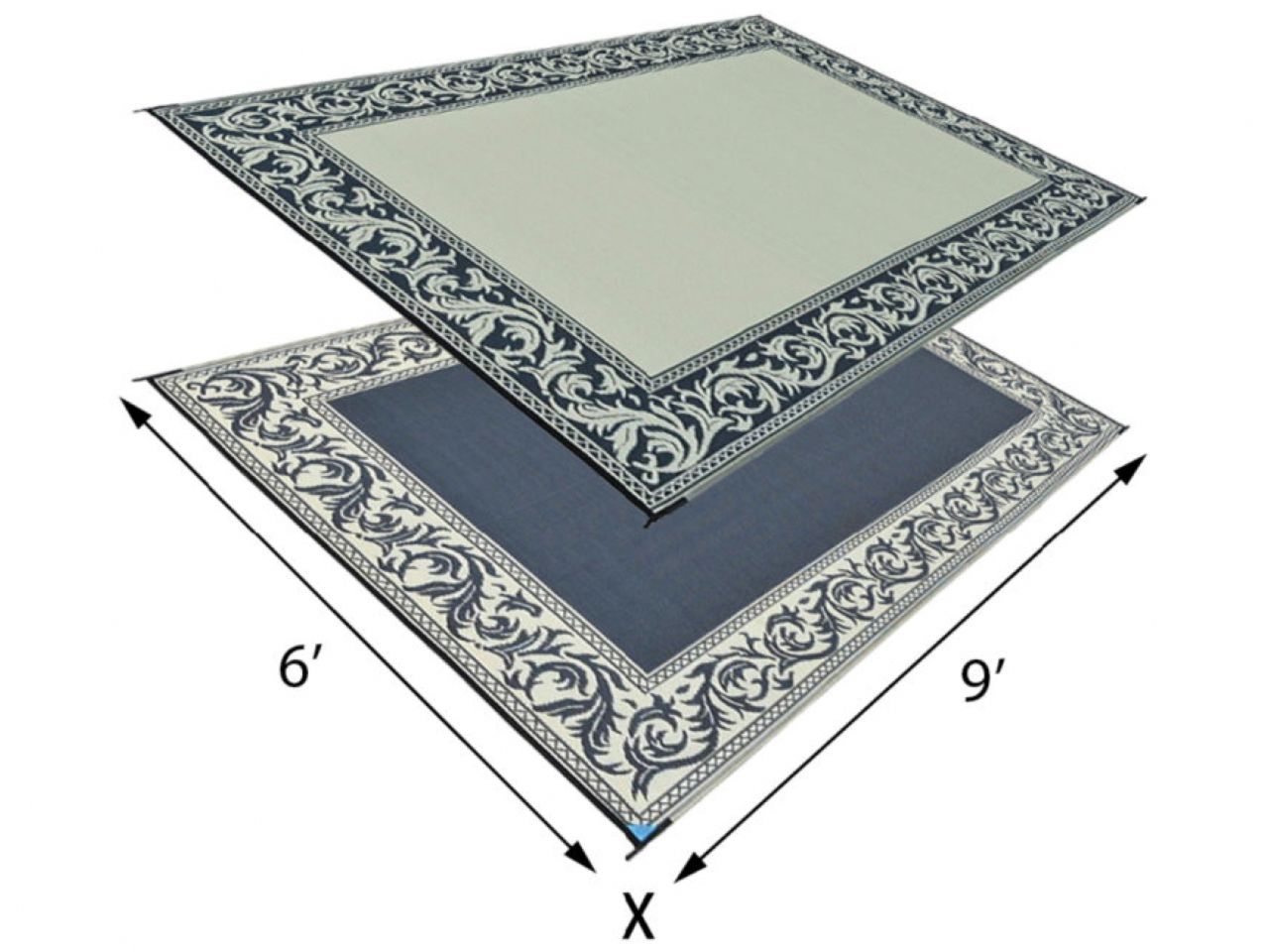 Mings Mark Classical Mat 6X9 Black/Beige