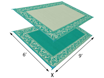 Mings Mark Classical Mat 6X9 Green/Beige  6X9