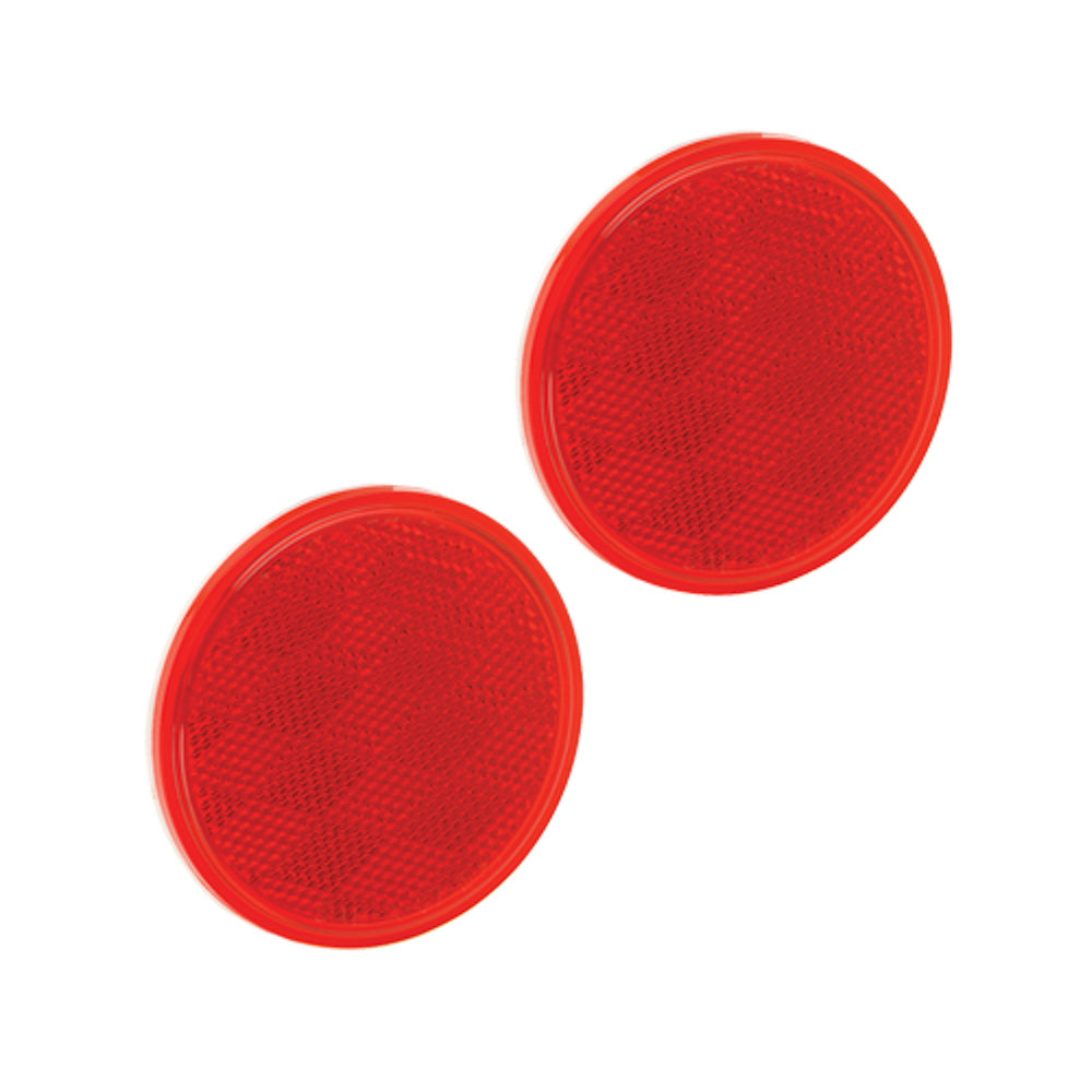 Reese Tow Power Reflector 3-3/16in Round Adhesive Mount Red REE74-38-010