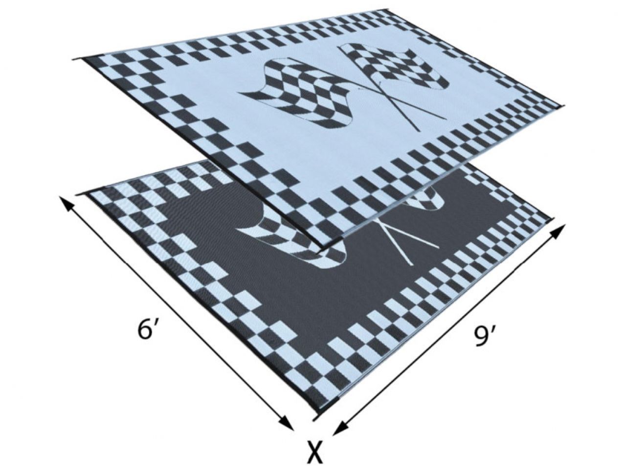 Mings Mark Racing Mat 6X9 Black/White
