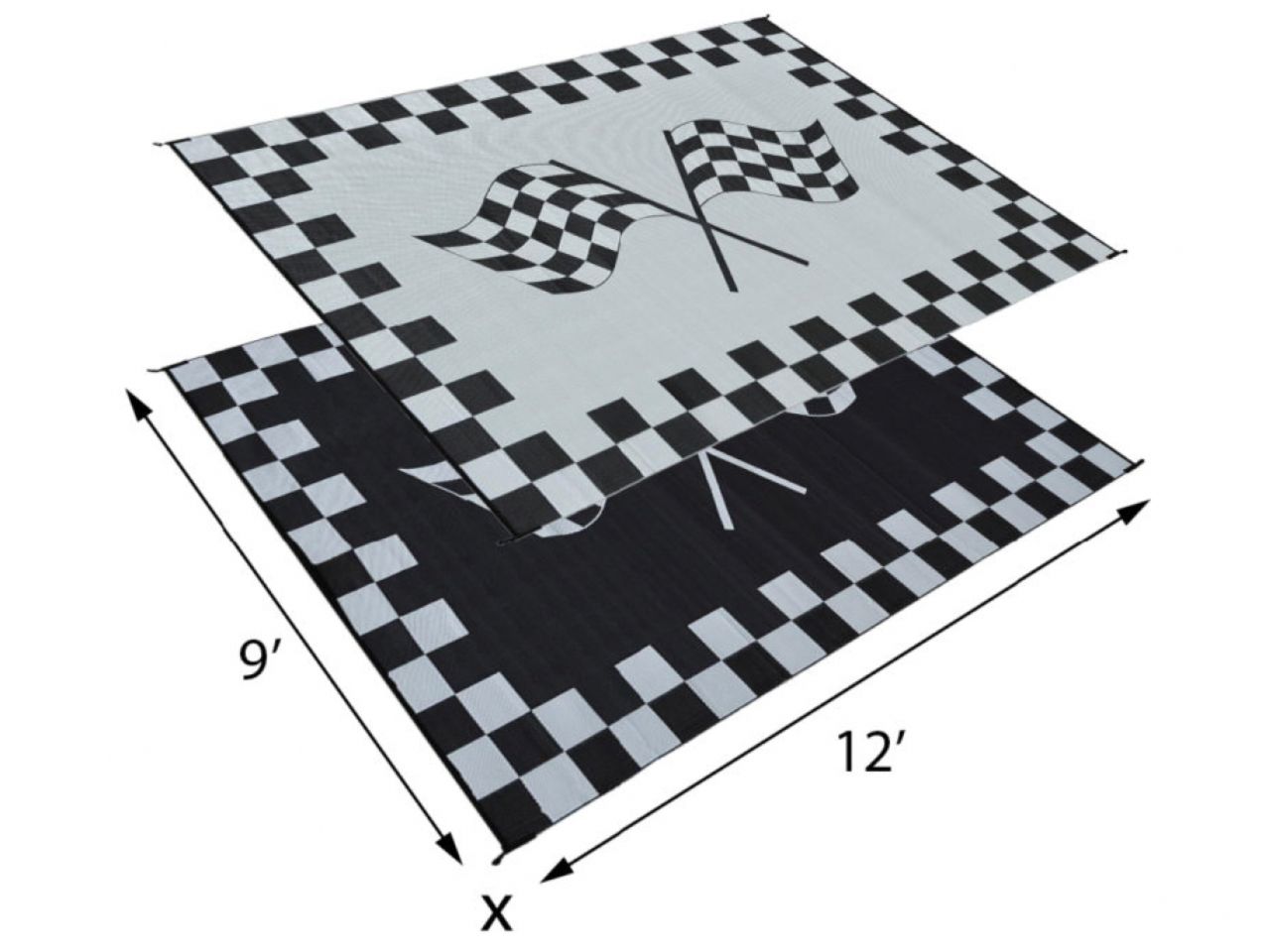 Mings Mark Racing Mat 9X12 Black/White
