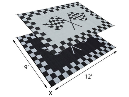 Mings Mark Racing Mat 9X12 Black/White