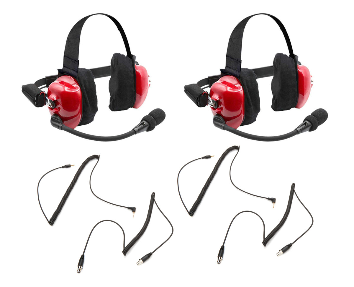 Rugged Radio Products Headset Track Talk Red Linkable Intercom 2 Pack RGRH80-X2