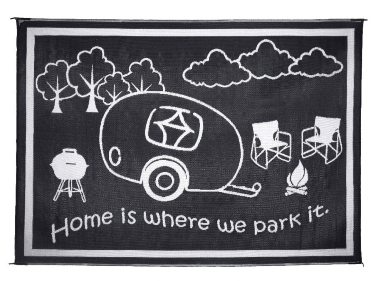 Mings Mark RV Home Mat Black/White 8'X11'