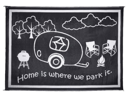 Mings Mark RV Home Mat Black/White 8'X11'