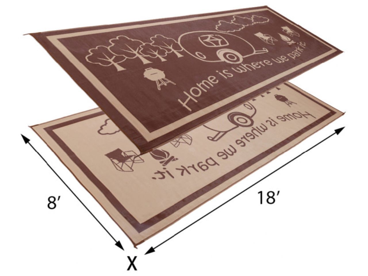 Mings Mark RV Home Mat Brown/Beige 8'X18'