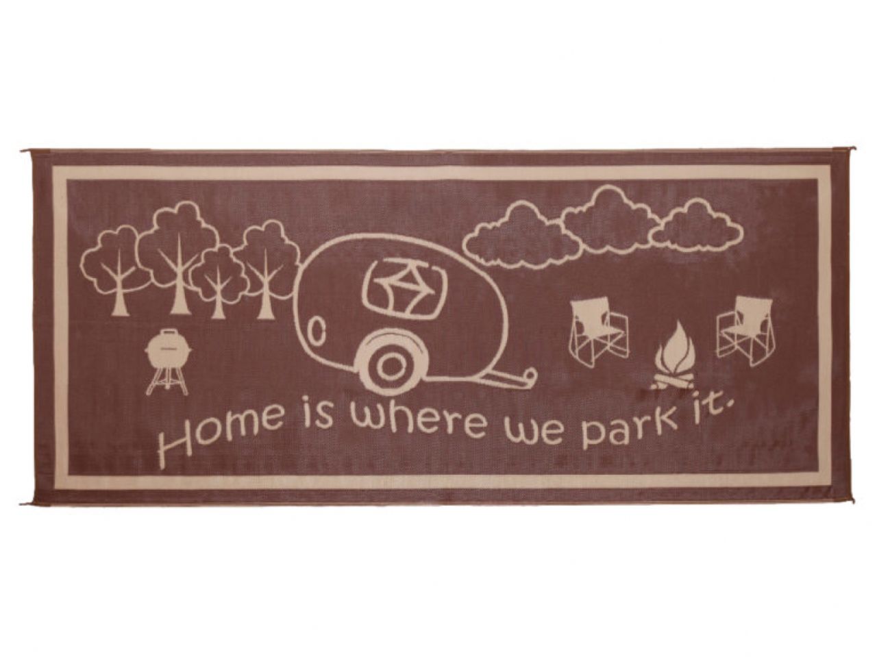 Mings Mark RV Home Mat Brown/Beige 8'X18'