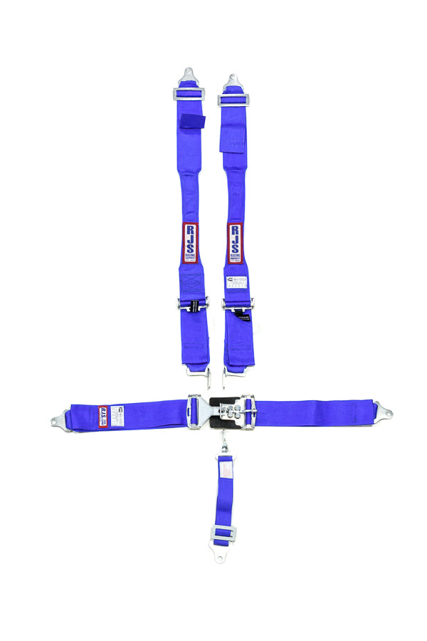 RJS Racing Equipment Harness System 5 Pt Blue Hans Shoulder Ind Wrap RJS1142203