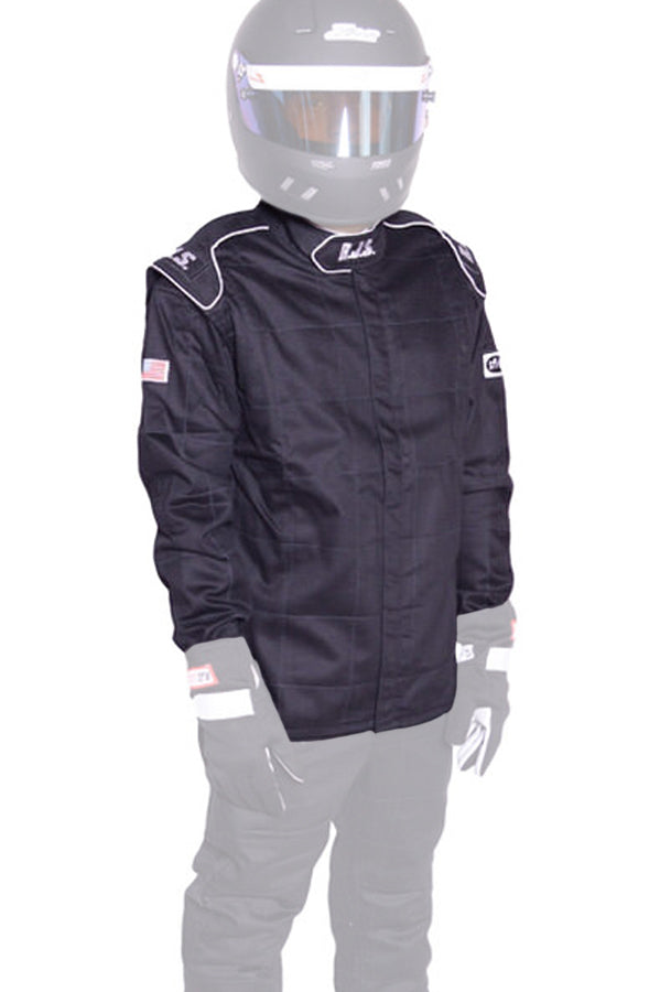 RJS Racing Equipment Jacket Black Large SFI-3-2A/5 FR Cotton RJS200430105