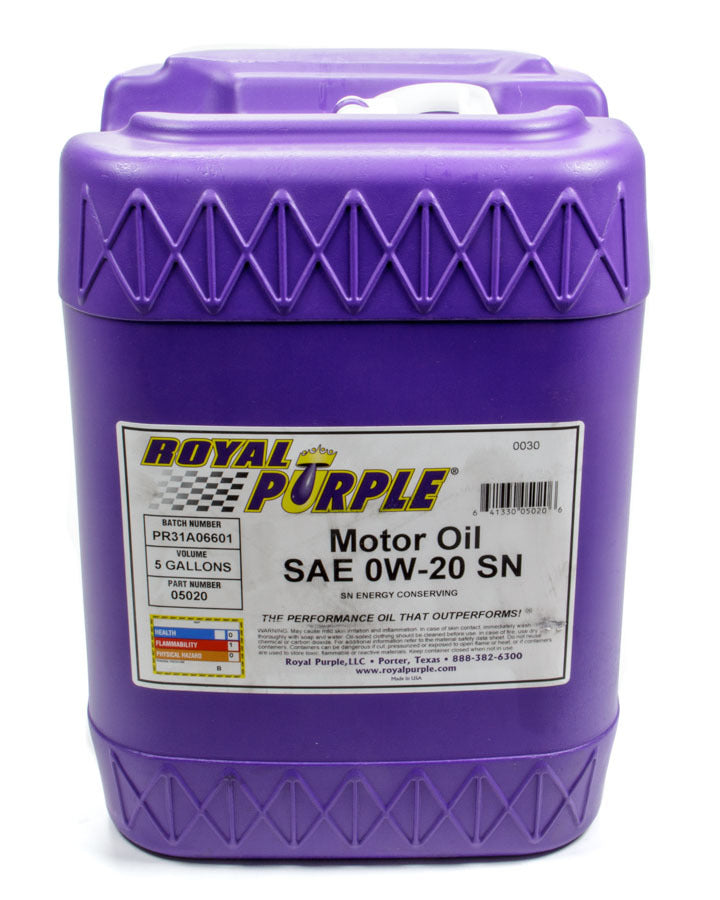 Royal Purple Multi-Grade Motor Oil; 0W20 SN - 5 Gal Pail